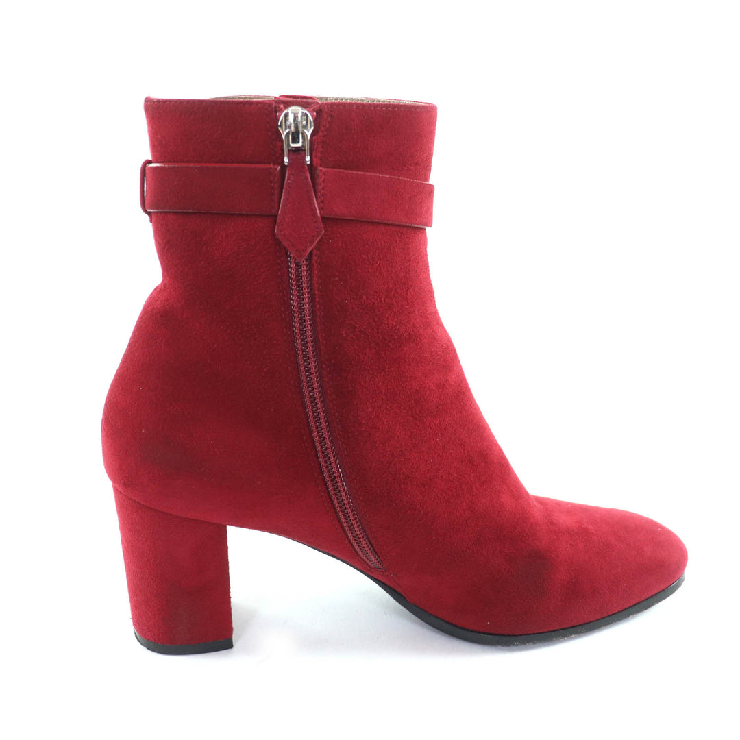 Great HERMES short boots Saint Germain Bordeaux Suede leather Women 35.5