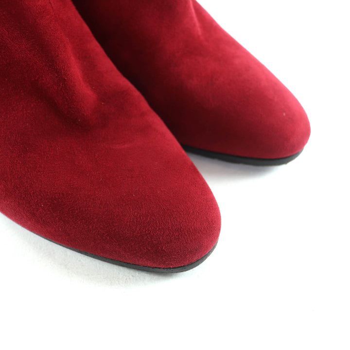 Great HERMES short boots Saint Germain Bordeaux Suede leather Women 35.5