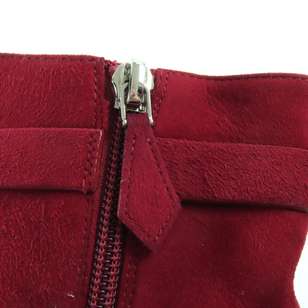 Great HERMES short boots Saint Germain Bordeaux Suede leather Women 35.5