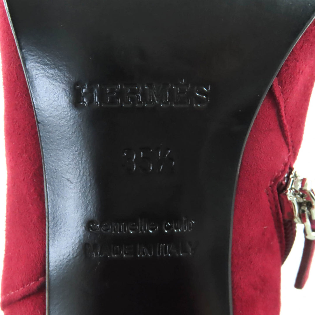 Great HERMES short boots Saint Germain Bordeaux Suede leather Women 35.5