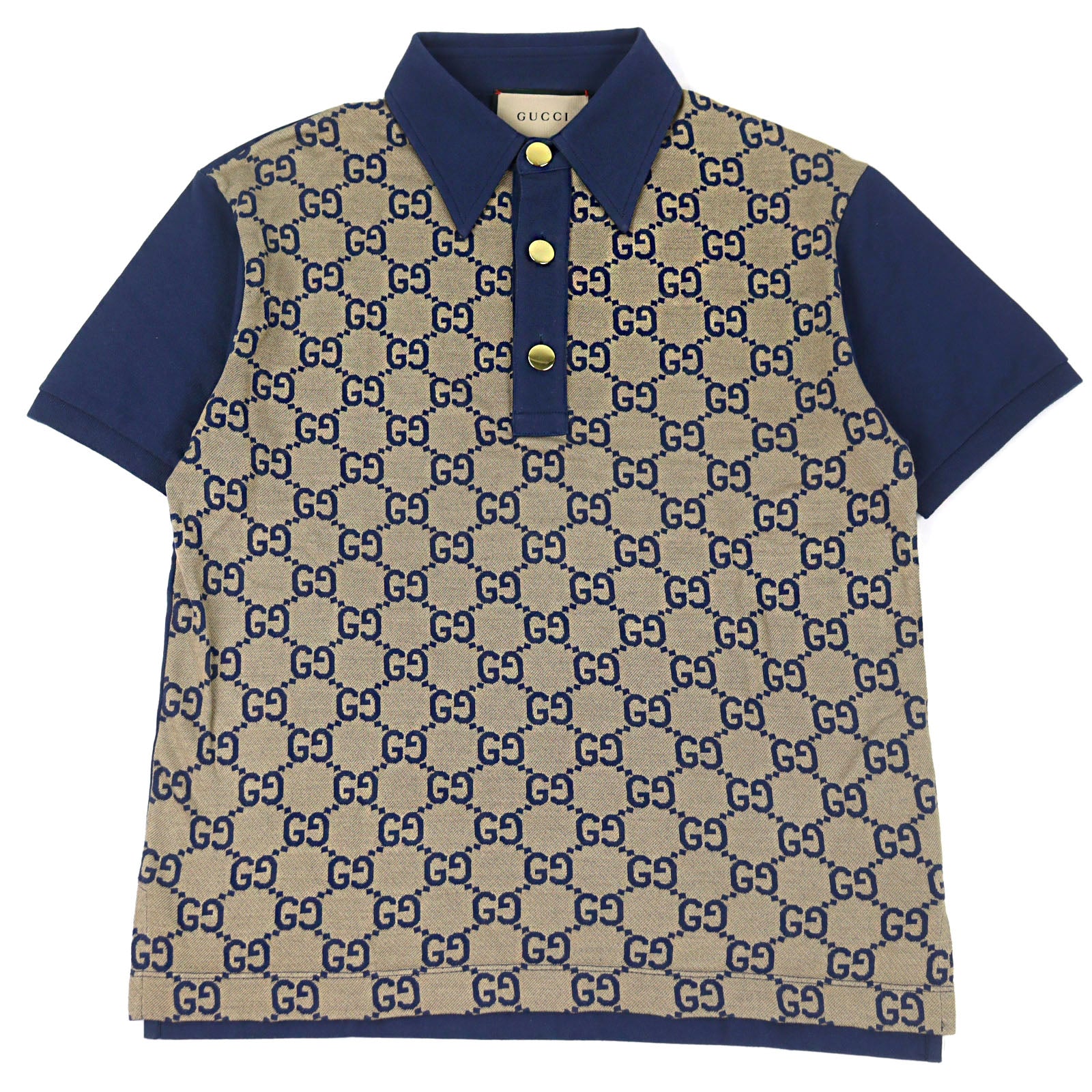 正規品 GUCCI ポロシャツ マキシGGシルクコットンポロシャツ 現行モデル Great GUCCI Short sleeve polo shirt GG Maxi Cotton Silk Polo Shirt