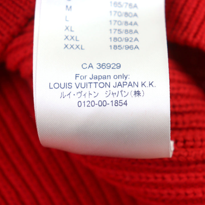 新品 LOUIS VUITTON ニット ロゴ刺繍 ラスタカラー クルーネック メンズ L HKN67W