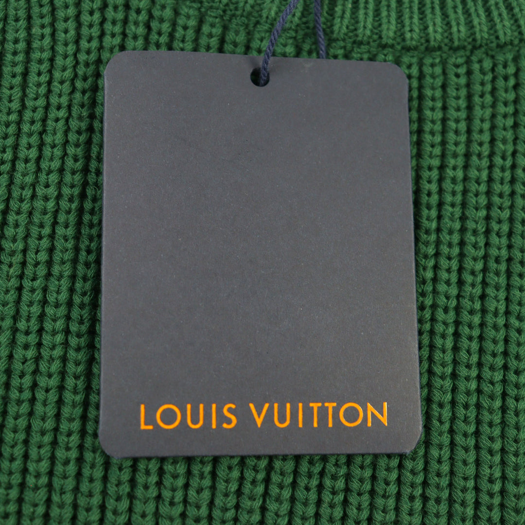新品 LOUIS VUITTON ニット ロゴ刺繍 ラスタカラー クルーネック メンズ L HKN67W