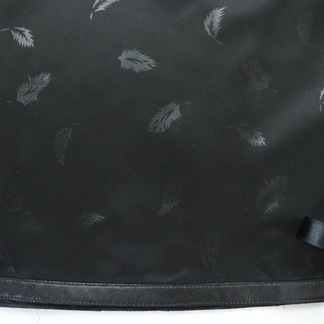 Great noir kei ninomiya COMME des GARCONS skirt Feather print hem ribbon black S