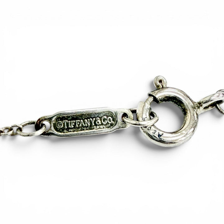 Great TIFFANY&Co. Necklace Mini double heart tag Pendant Silver AG925 Women