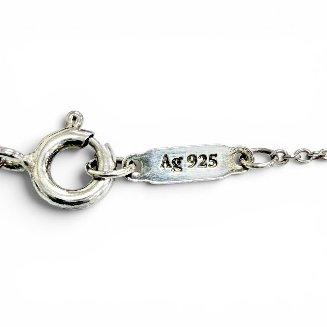 Great TIFFANY&Co. Necklace Mini double heart tag Pendant Silver AG925 Women