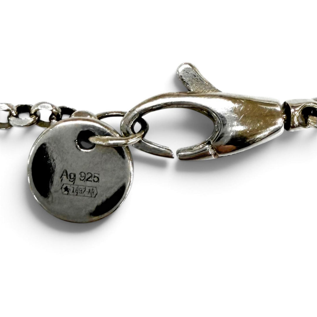Great GUCCI Necklace Engraved heart charm Silver AG925 Women 678907