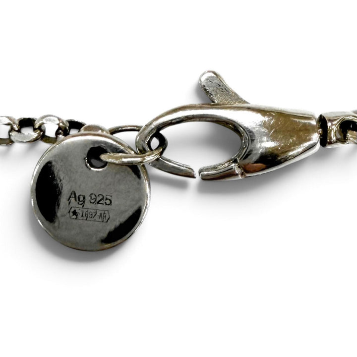 Great GUCCI Necklace Engraved heart charm Silver AG925 Women 678907