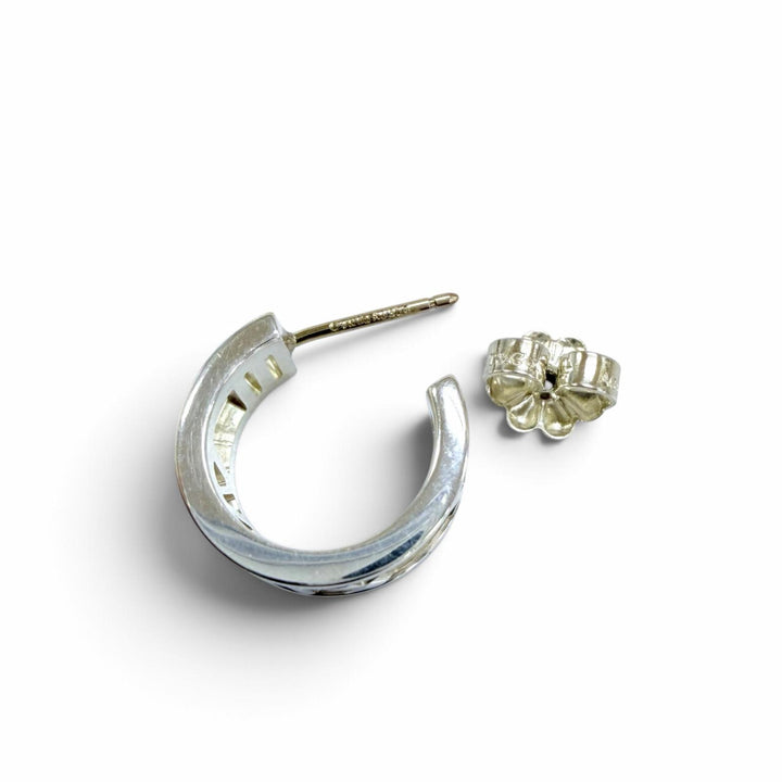 Great TIFFANY&Co. Pierce Open Atlas Hoop Earrings Accessories Silver AG925 Women