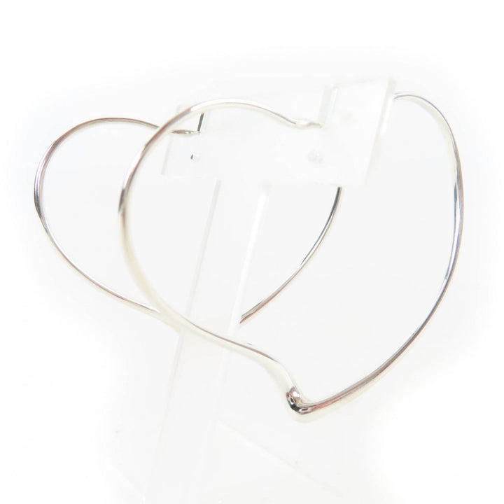 Excellent TIFFANY&Co. Pierce Open Heart Large Pierce Hoop earring Silver AG925