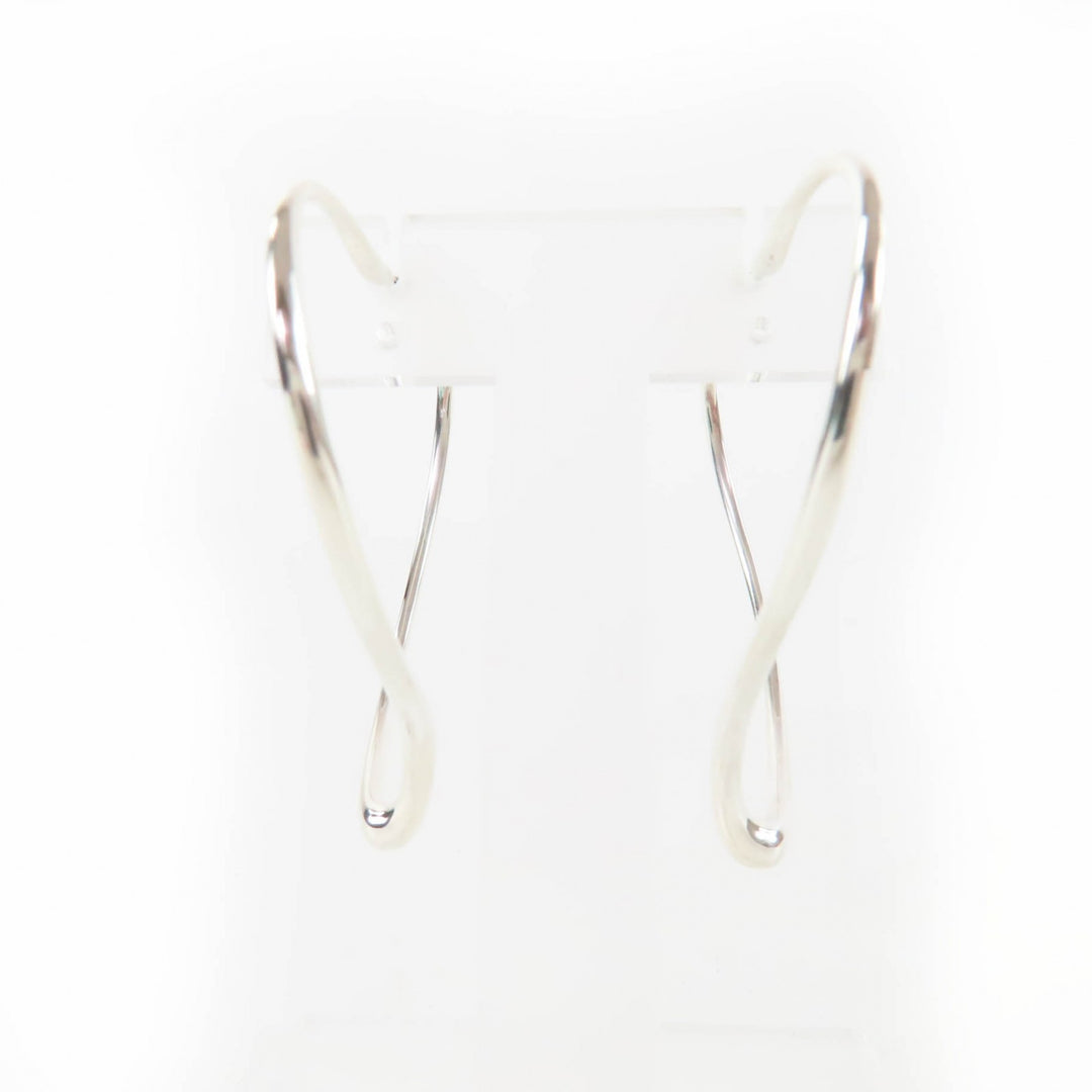 Excellent TIFFANY&Co. Pierce Open Heart Large Pierce Hoop earring Silver AG925