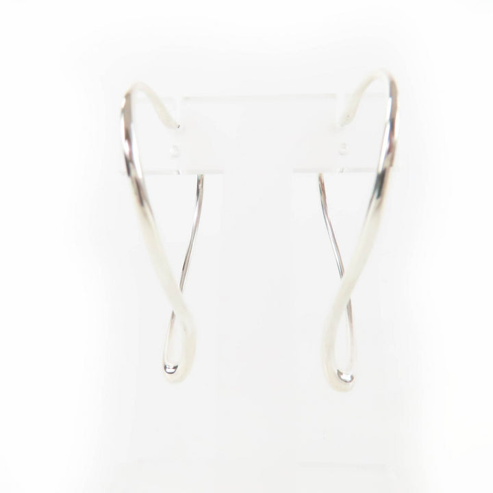Excellent TIFFANY&Co. Pierce Open Heart Large Pierce Hoop earring Silver AG925