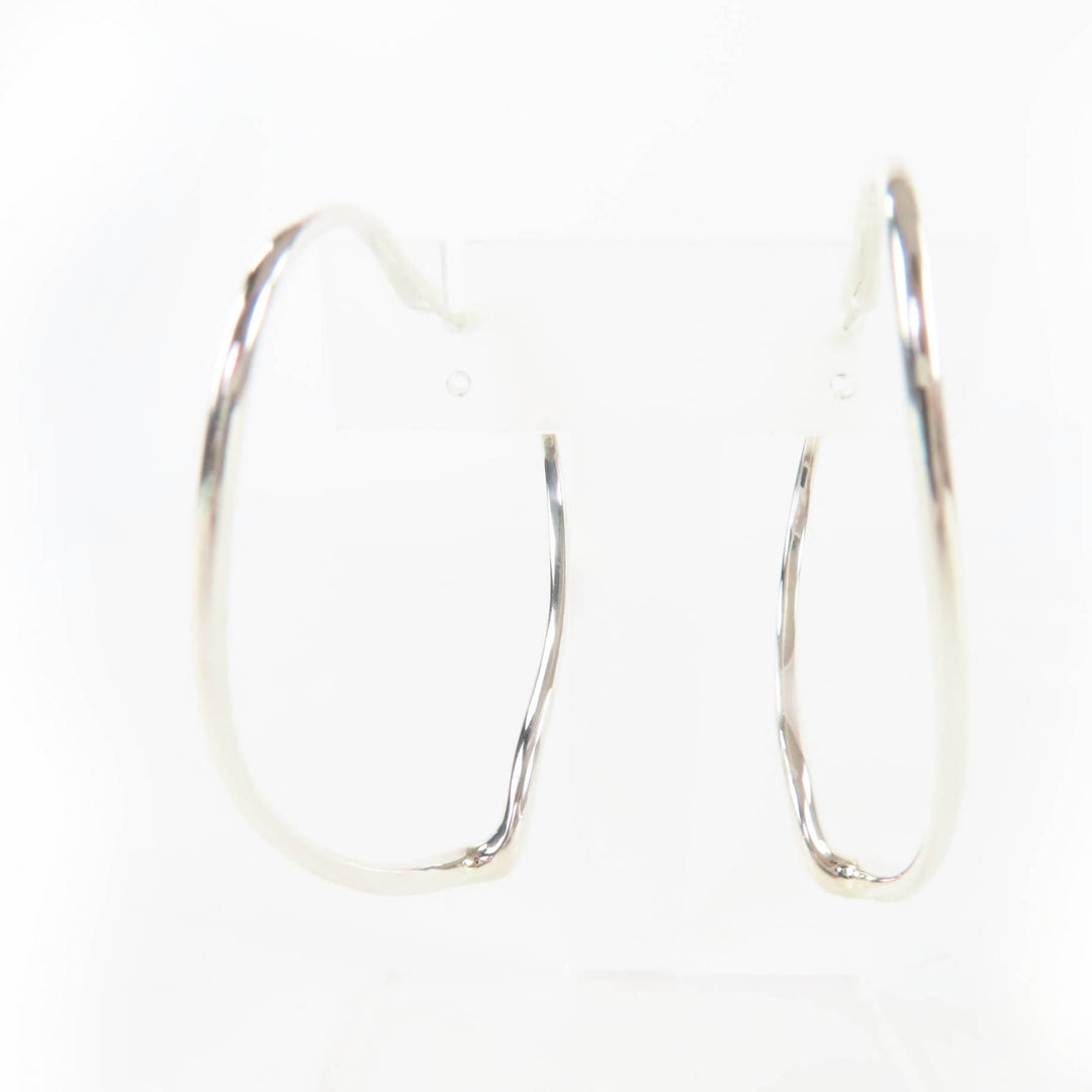 Excellent TIFFANY&Co. Pierce Open Heart Large Pierce Hoop earring Silver AG925