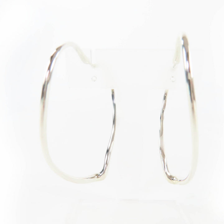 Excellent TIFFANY&Co. Pierce Open Heart Large Pierce Hoop earring Silver AG925