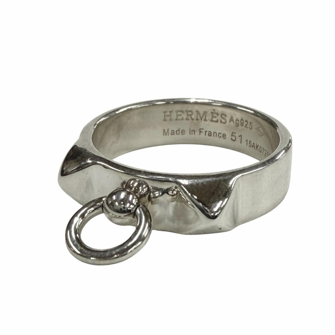 Excellent HERMES Ring Cory Ed Cyan PM Silver AG925 mens 15AK072635