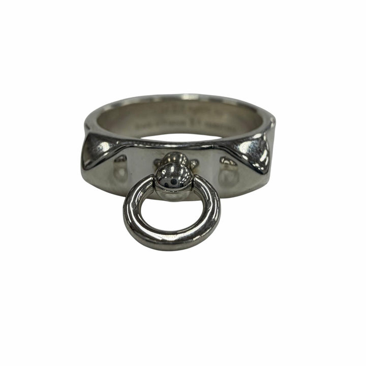 Excellent HERMES Ring Cory Ed Cyan PM Silver AG925 mens 15AK072635