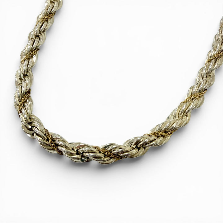 Great TIFFANY&Co. Necklace Twist Chain Screw Combo Silver SV925 mens