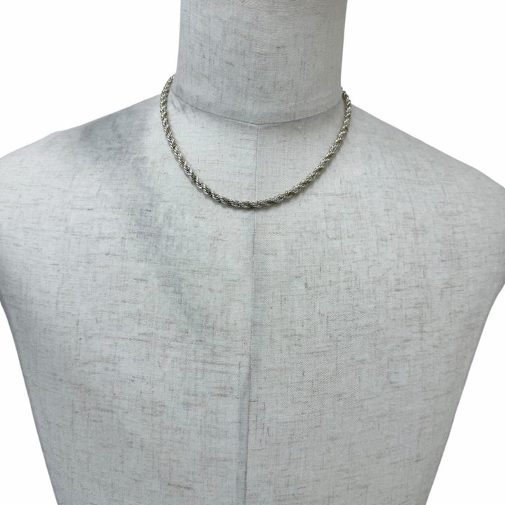 Great TIFFANY&Co. Necklace Twist Chain Screw Combo Silver SV925 mens