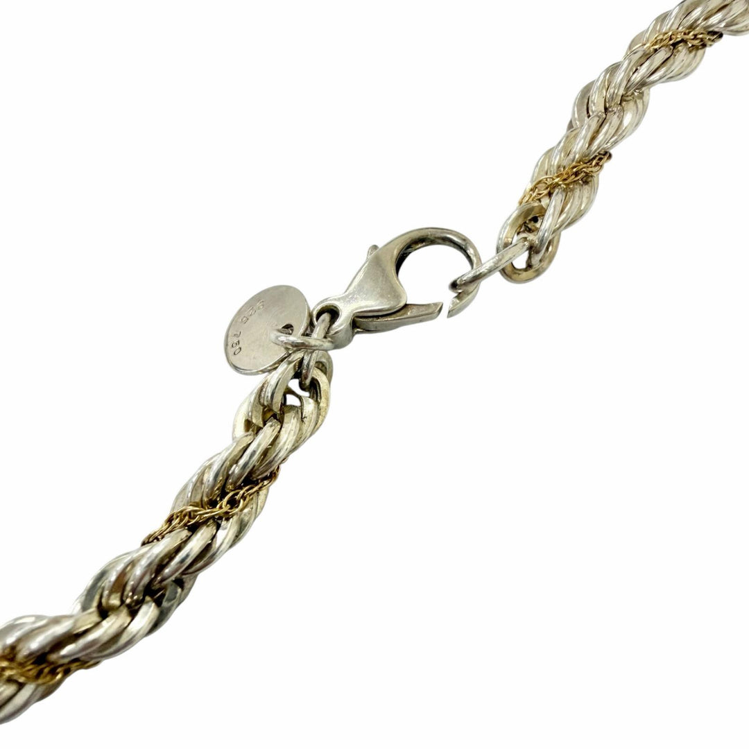Great TIFFANY&Co. Necklace Twist Chain Screw Combo Silver SV925 mens