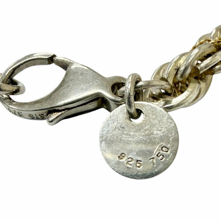 Great TIFFANY&Co. Necklace Twist Chain Screw Combo Silver SV925 mens