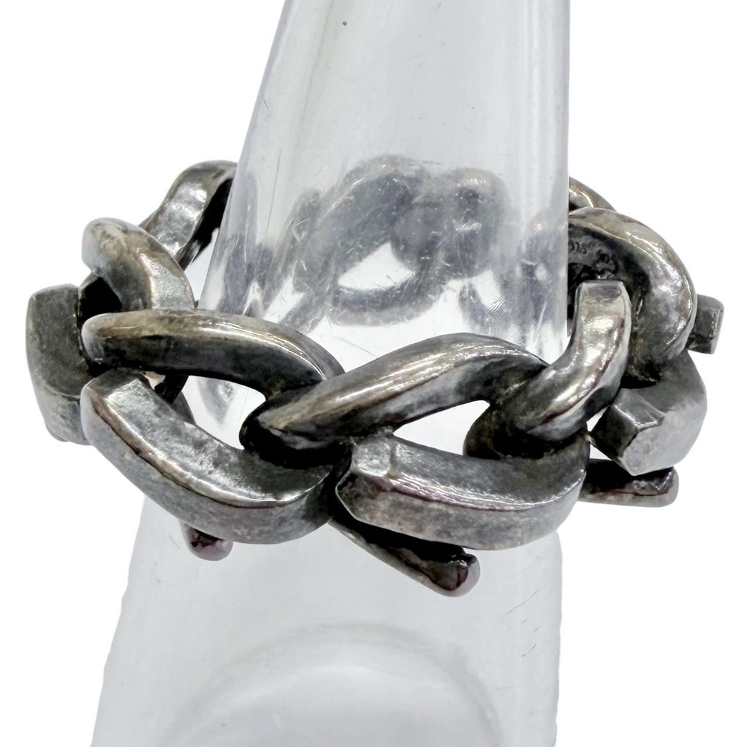 Great TIFFANY&Co. Forge Link Ring Antique finish, current model Silver 925 50