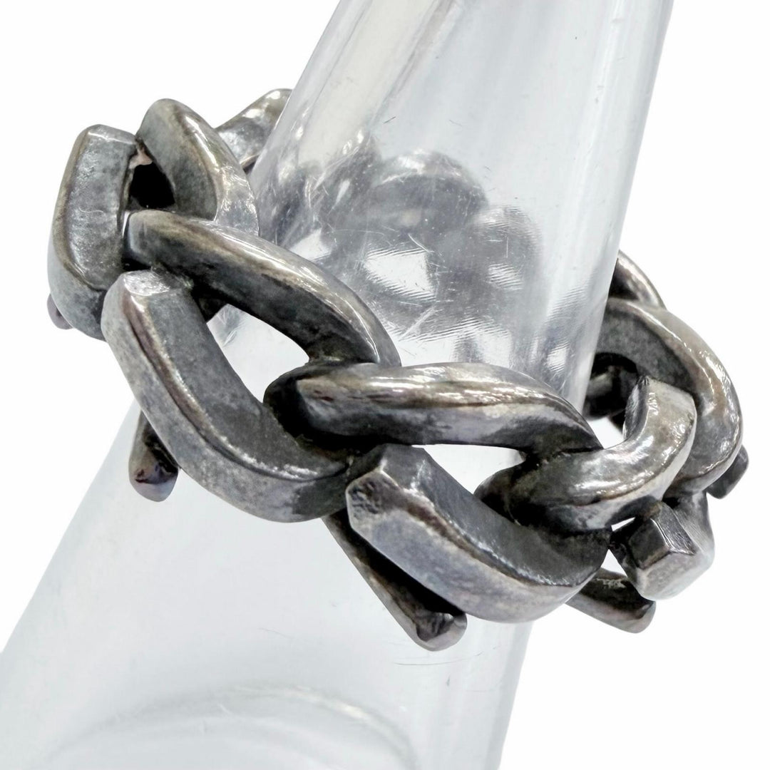 Great TIFFANY&Co. Forge Link Ring Antique finish, current model Silver 925 50
