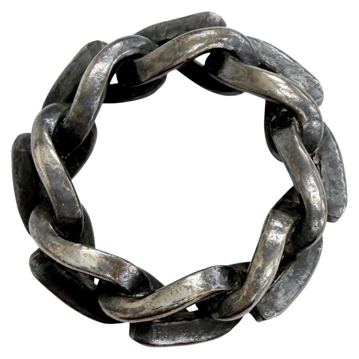 Great TIFFANY&Co. Forge Link Ring Antique finish, current model Silver 925 50