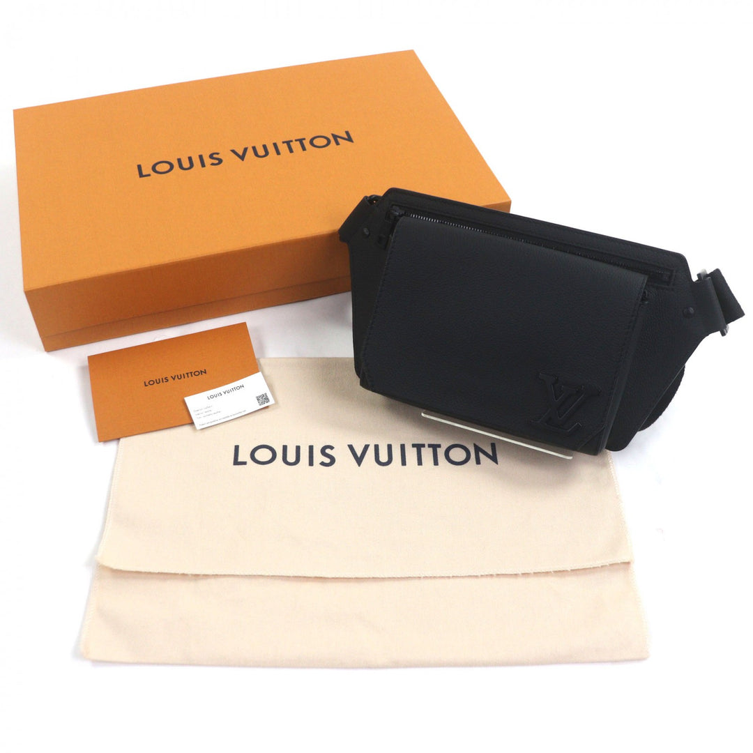 ルイ・ヴィトン スリングバッグ LV エアログラム テイクオフ スリング レザー メンズ M57081 美品