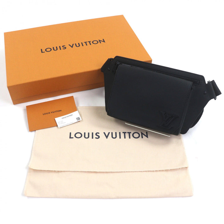 ルイ・ヴィトン スリングバッグ LV エアログラム テイクオフ スリング レザー メンズ M57081 美品
