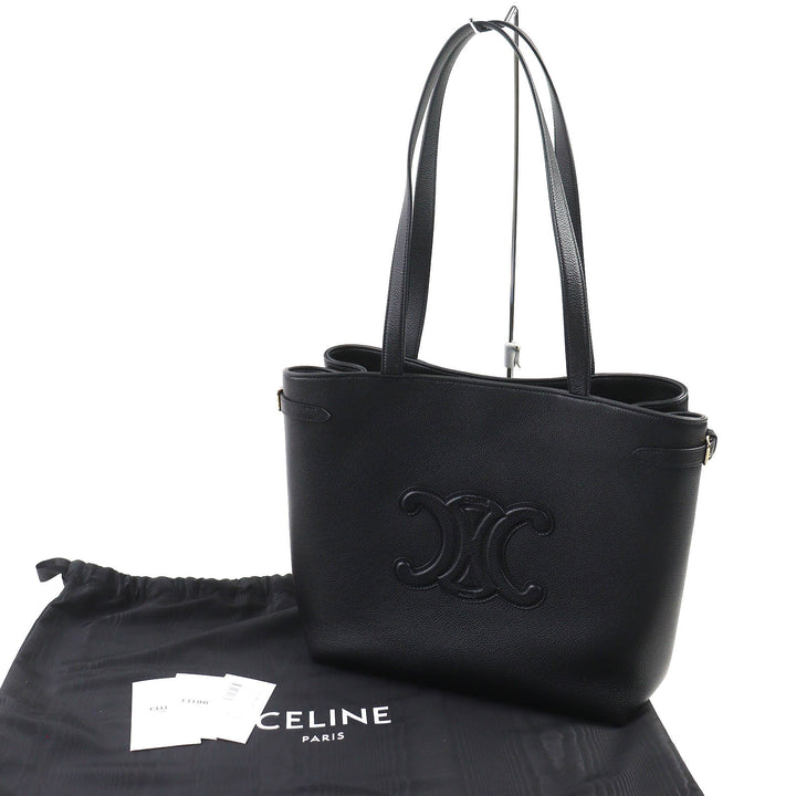 CELINE 河马图案 Anais Triomphe 中号黑色皮革手提包 11685