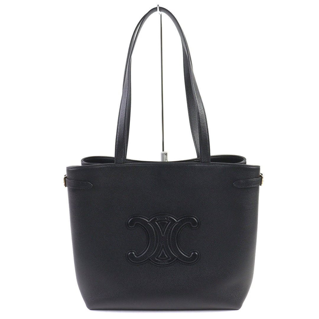 CELINE トートバッグ ヒッポ アナイス トリオンフ ミディアム レザー ブラック 11685 美品