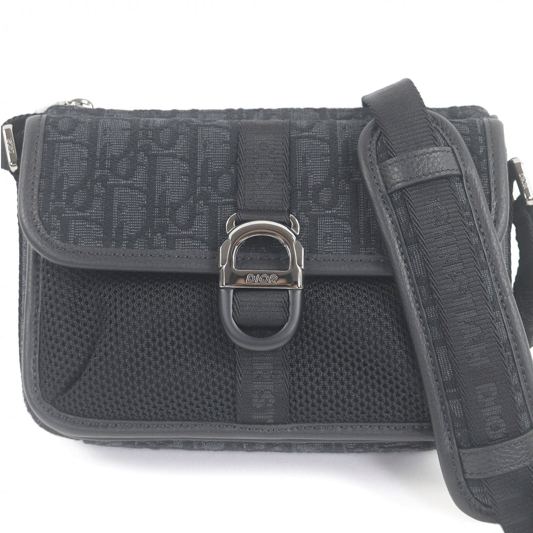 新品同様 DIOR ショルダーバッグ ディオール 8バックル オブリーク オールオーバーパターン ブラック