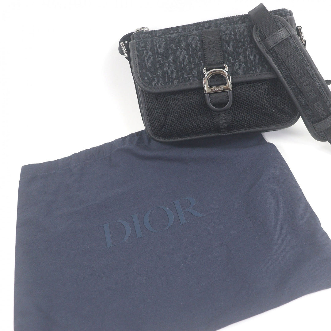 新品同様 DIOR ショルダーバッグ ディオール 8バックル オブリーク オールオーバーパターン ブラック