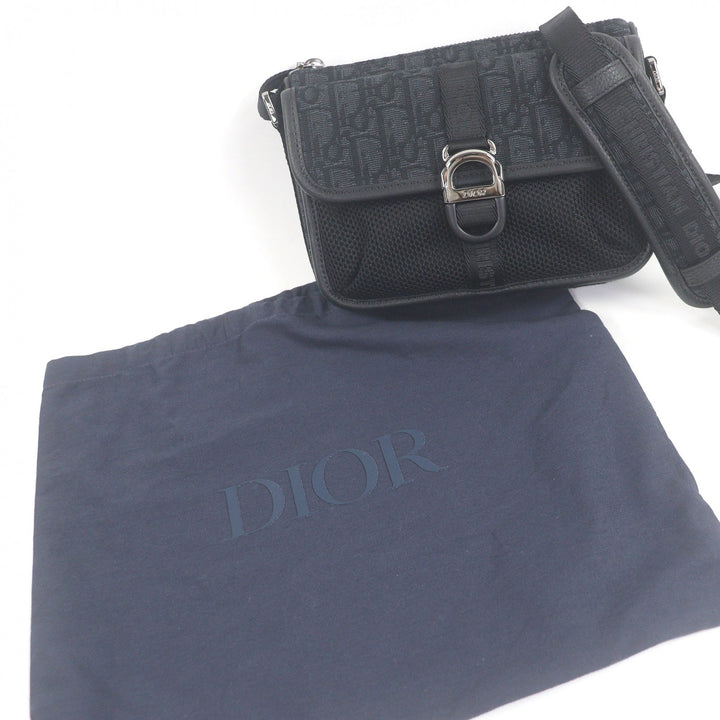 新品同様 DIOR ショルダーバッグ ディオール 8バックル オブリーク オールオーバーパターン ブラック