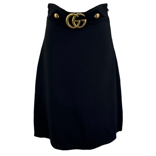 Pristine GUCCI skirt GG Marmont Metal black wool Women 38 430572