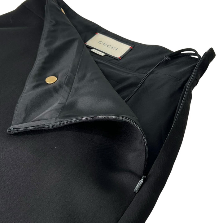 Pristine GUCCI skirt GG Marmont Metal black wool Women 38 430572