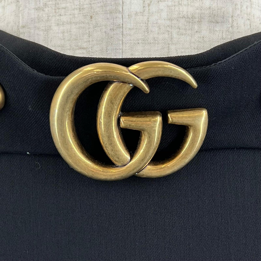 Pristine GUCCI skirt GG Marmont Metal black wool Women 38 430572