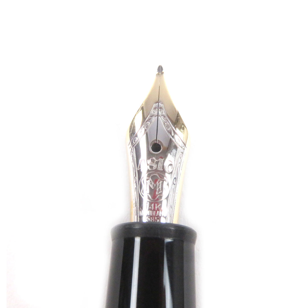 Great MONTBLANC fountain pen Meisterstück 145 Pix Classic Platinum Line Cap type