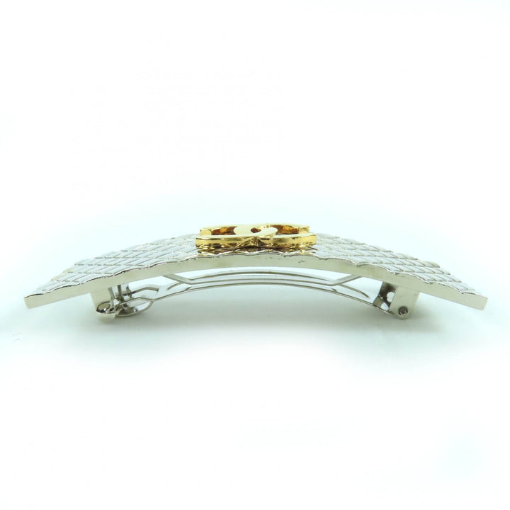 Great CHANEL hair accessory COCO Mark Valletta Silver gold metal Women 98P