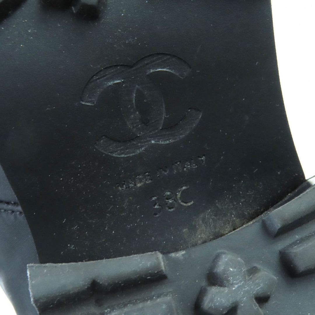 シャネル ショートブーツ ココマーク パール フロントジップ パテント 38 G45183 23B 美品