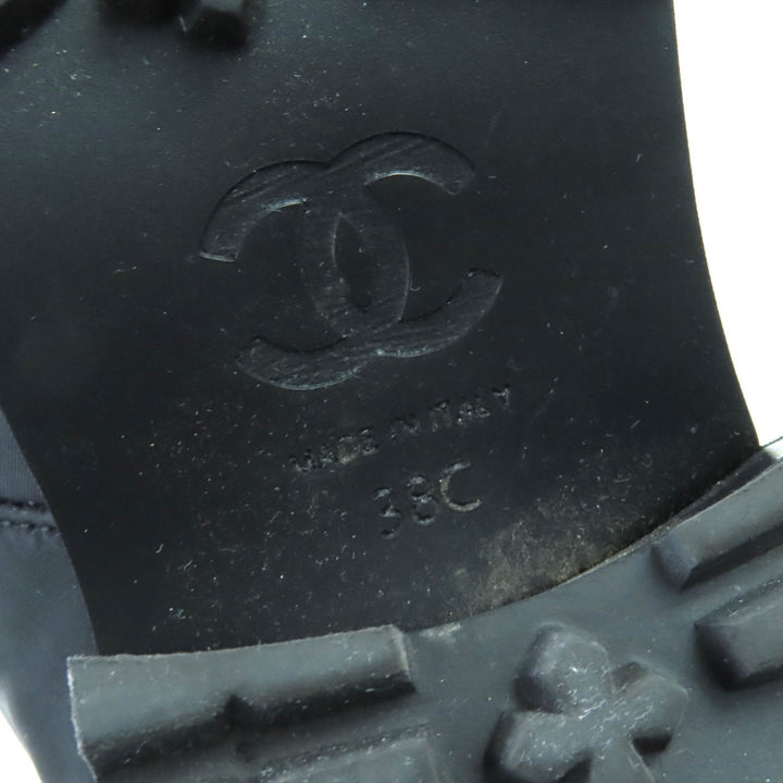 シャネル ショートブーツ ココマーク パール フロントジップ パテント 38 G45183 23B 美品