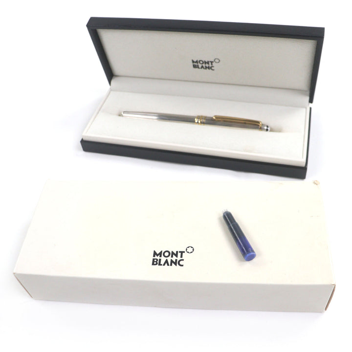 モンブラン 万年筆 ソリティア ホワイトスター シルバー ゴールド 18K メンズ