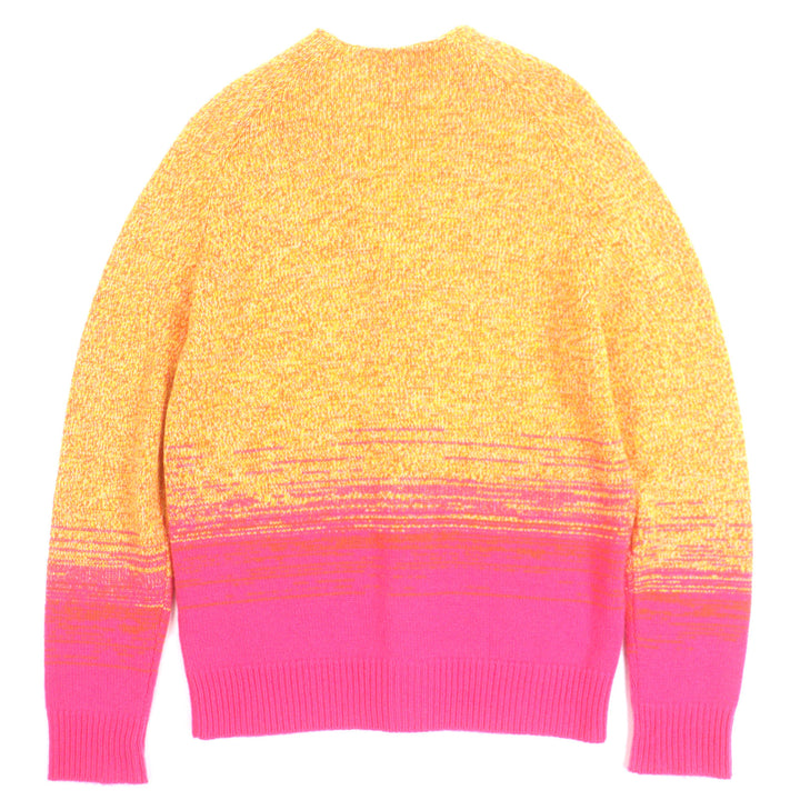 Excellent HERMES cardigan Gradient V-neck knit Orange pink cashmere mens S