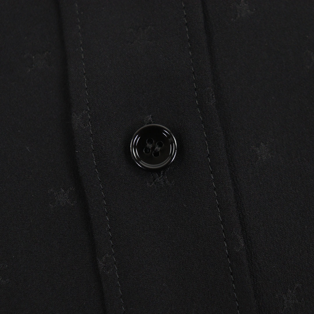 Excellent CELINE Long sleeve shirt black silk mens 37 2C15A805V