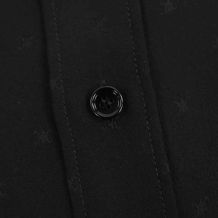 Excellent CELINE Long sleeve shirt black silk mens 37 2C15A805V
