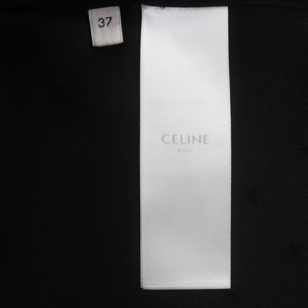 Excellent CELINE Long sleeve shirt black silk mens 37 2C15A805V