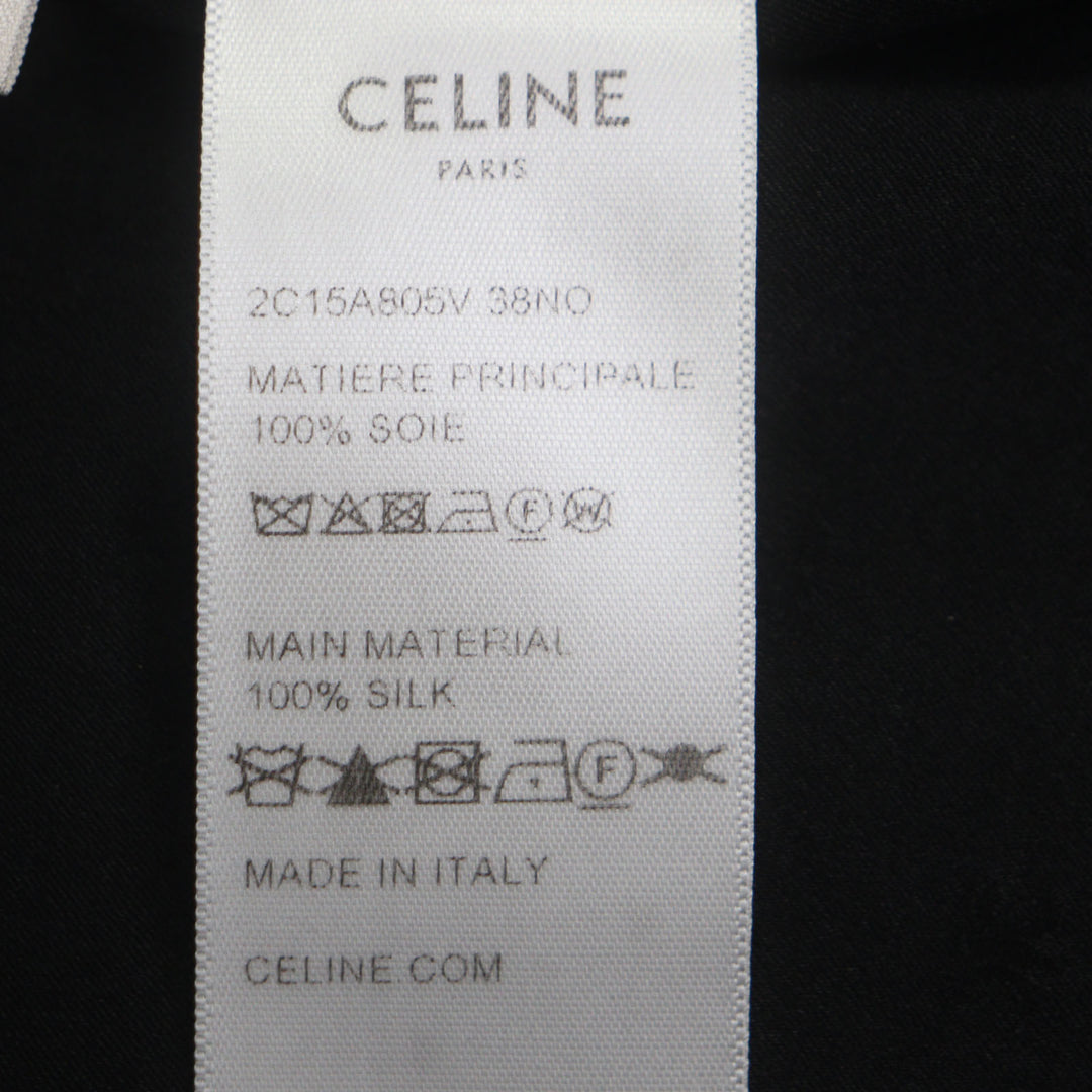 Excellent CELINE Long sleeve shirt black silk mens 37 2C15A805V