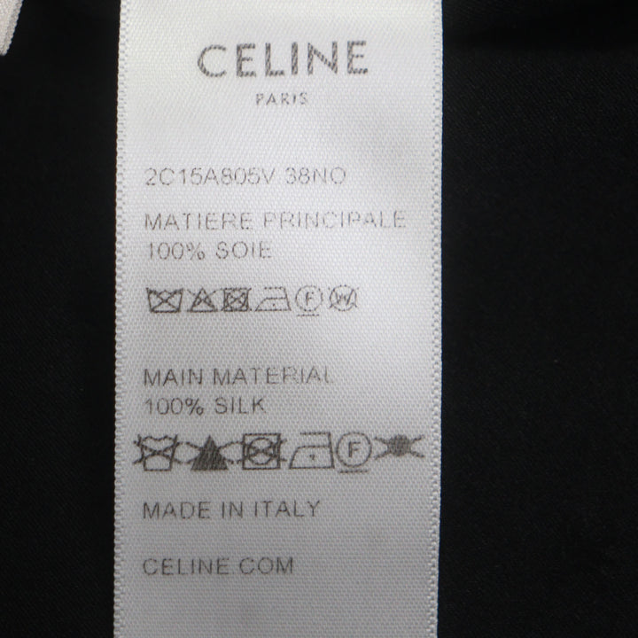 Excellent CELINE Long sleeve shirt black silk mens 37 2C15A805V