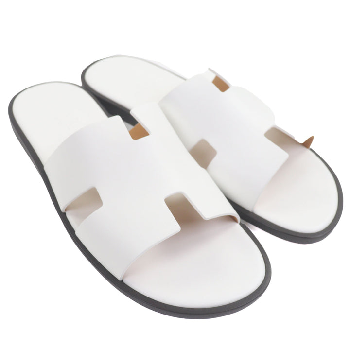 Pristine HERMES Sandals Izmir slide white leather mens 42