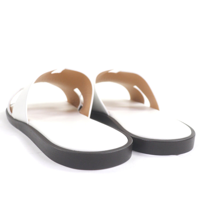 Pristine HERMES Sandals Izmir slide white leather mens 42